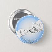 Churchill Souvenirs Polar Bären Kunst Shirt und Ge Button (Vorne & Hinten)