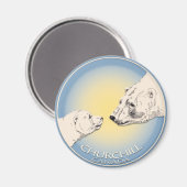 Churchill Souvenirs Polar Bären Magnete und Gesche Magnet (Vorderseite/Rückseite)