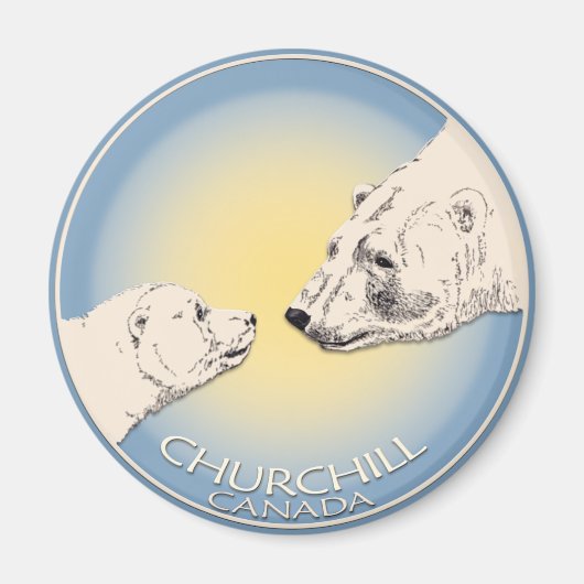 Churchill Souvenirs Polar Bären Magnete und Gesche Magnet (Vorne)
