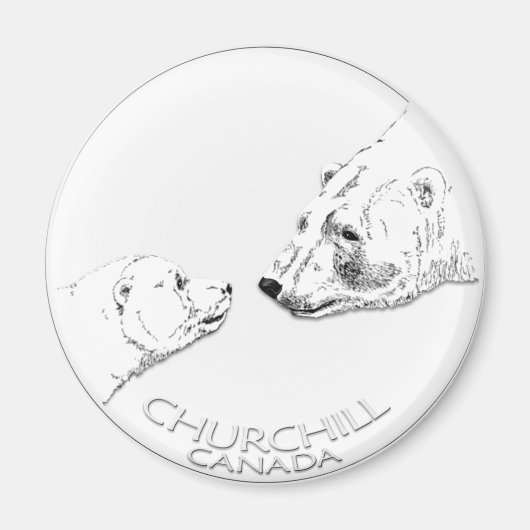 Churchill Souvenirs Polar Bären Magnete und Gesche Magnet (Vorne)