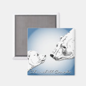 Churchill Souvenirs Polar Bären Magnete und Gesche Magnet (Vorderseite/Rückseite)