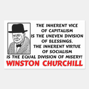 Churchill: Sozialismus ist Elend! Rechteckiger Aufkleber