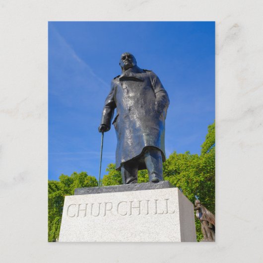 Churchill Statue, London UK Postcard Postkarte (Vorderseite)