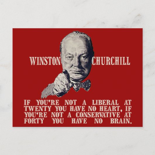 Churchill über die Konservativen und Liberalen Postkarte (Vorderseite)