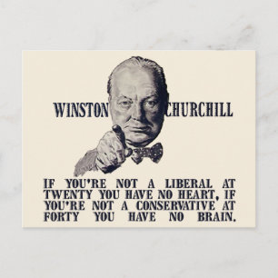 Churchill über die Konservativen und Liberalen Postkarte