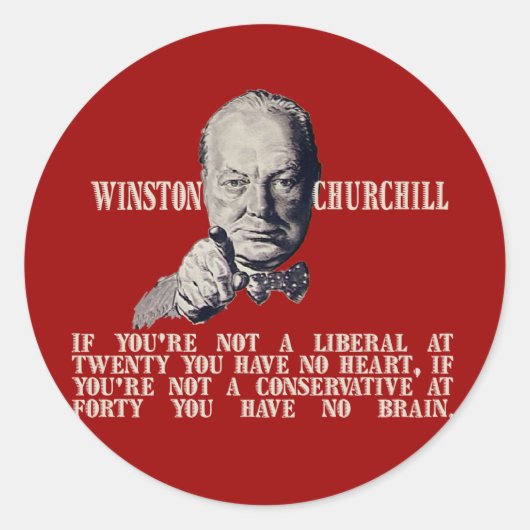 Churchill über die Konservativen und Liberalen Runder Aufkleber (Vorderseite)