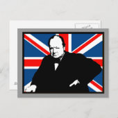 Churchill und Union Jack Postkarte (Vorne/Hinten)