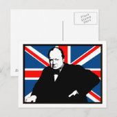 Churchill und Union Jack Postkarte (Vorne/Hinten)