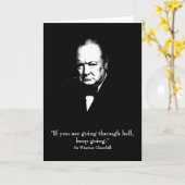 Churchill und Zitat Karte (Gelbe Blume)