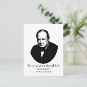 Churchill und Zitat Postkarte (Stehend Vorderseite)