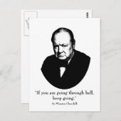 Churchill und Zitat Postkarte (Vorne/Hinten)