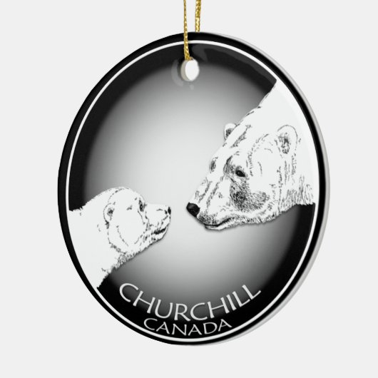 Churchill Verzierungs-personalisierter polarer Bär Keramik Ornament (Links)