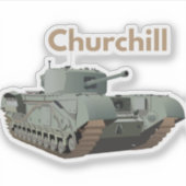 Churchill WW2 British Tank Aufkleber (Vorderseite)