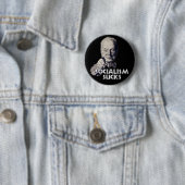 Churchill Zitat: Sozialismus ist zum Kotzen! Button (Beispiel)