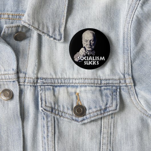 Churchill Zitat: Sozialismus ist zum Kotzen! Button (Beispiel)