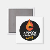 CHURENGE CHALLENGE LIVE Orange Flamed C Square Magnet (Vorderseite/Rückseite)