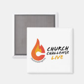 CHURENGE CHALLENGE LIVE Orange Flamed C Square Magnet (Vorderseite/Rückseite)