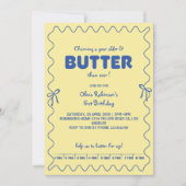 Churning a Year Older Butter Birthday  Einladung (Vorderseite)