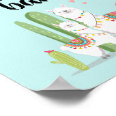 Churro Bar Snack Fiesta Llama Babydusche Zeichen Poster (Ecke)