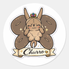 Churro, Co-Maskottchen von InkAndCrits Runder Aufkleber