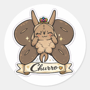 Churro, Co-Maskottchen von InkAndCrits Runder Aufkleber