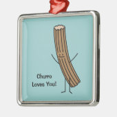 Churro Lieben Sie! Silbernes Ornament (Links)