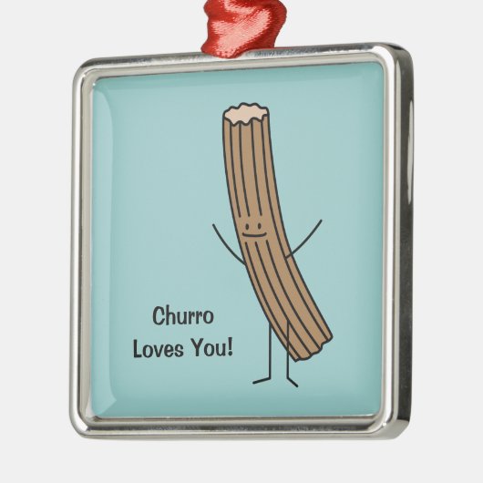 Churro Lieben Sie! Silbernes Ornament (Links)