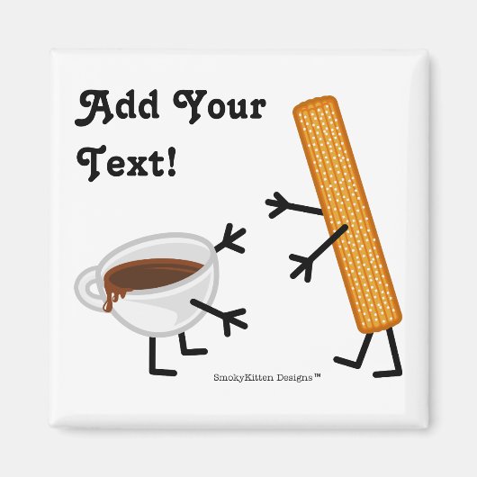 Churro & Schokolade - individuell anpassbar Magnet (Vorne)