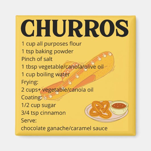 Churros einfaches Rezept Magnet (Vorne)