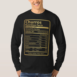 Churros Nutrition Facts  Food for Thanksgiving T-Shirt