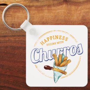 Churros Snack Vintage Dessert Retro Straßenessen Schlüsselanhänger