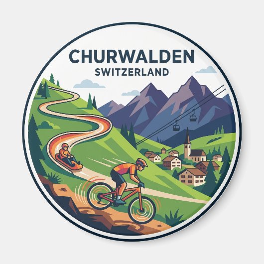 Churwalden Schweiz Magnet (Vorne)