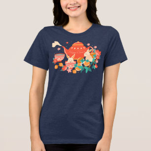 Chuseok Mitte Herbst Festival Moon and Stars Tri-Blend Shirt