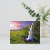 Chute d'eau Islande Postkarte (Stehend Vorderseite)