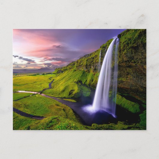 Chute d'eau Islande Postkarte (Vorderseite)