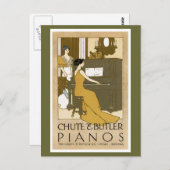Chute und Butler Pianos Postkarte (Vorne/Hinten)