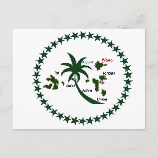 Chuuk Flag Postkarte (Vorderseite)