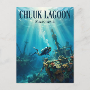 Chuuk-Lagune Mikronesien Postkarte