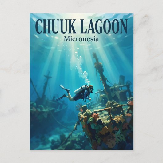 Chuuk-Lagune Mikronesien Postkarte (Vorderseite)