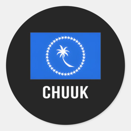 Chuuuk Flag Chuuukese Runder Aufkleber (Vorderseite)