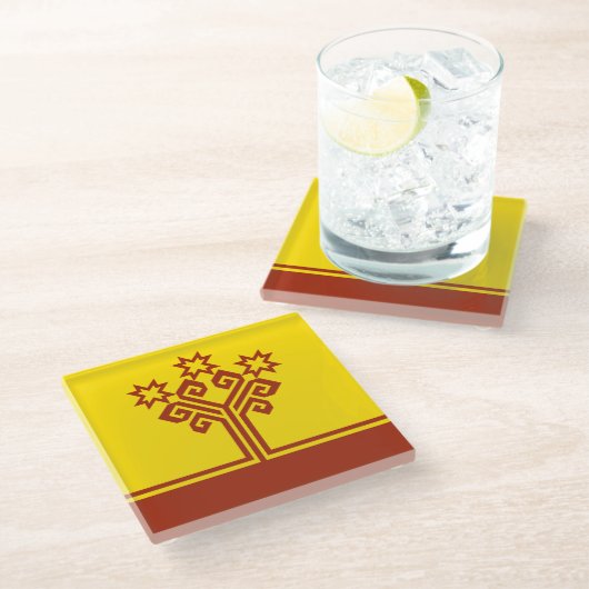 Chuvashia Flag Glasuntersetzer (Schrägansicht)