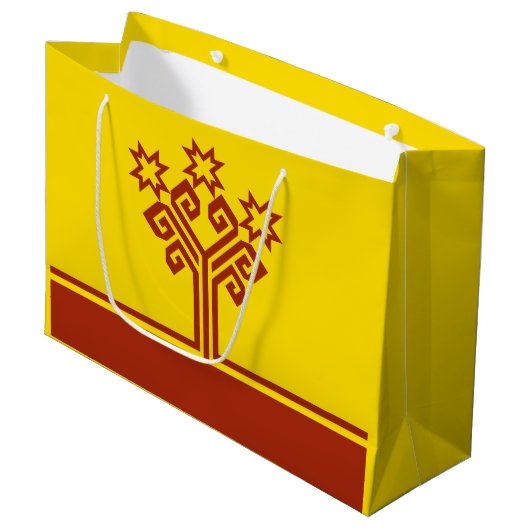 Chuvashia Flag Große Geschenktüte (Vorderseite Schrägansicht)