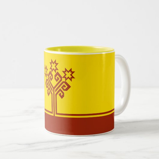 Chuvashia Flag Zweifarbige Tasse (VorderseiteRechts)