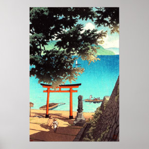 Chuzenji-Tempel am Utagahama-Strand Kawase Hasui  Poster