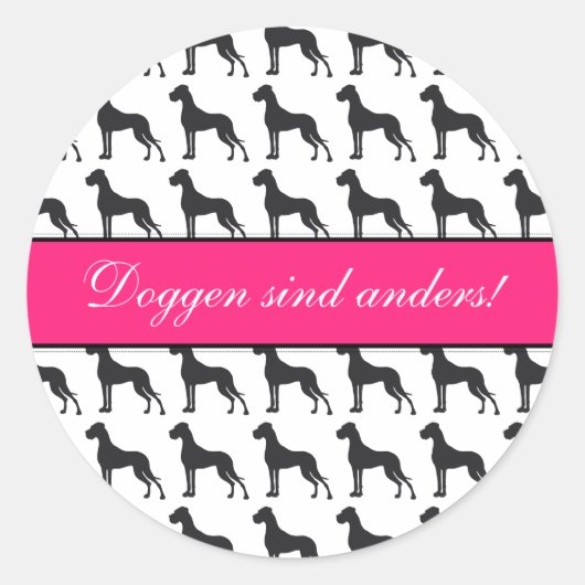 CI für Doggenzüchter Runder Aufkleber (Vorderseite)