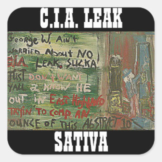 CIA LEAK SATIVA QUADRATISCHER AUFKLEBER