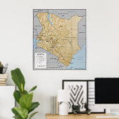 CIA MAP of KENYA 1970 Poster (Heimbüro)