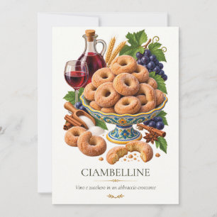 Ciambelline al Vino – Vintage italienisches Desser Einladung