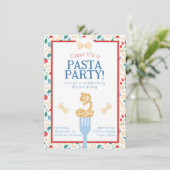 Ciao 3. Geburtstag Pasta Party Einladung (Stehend Vorderseite)