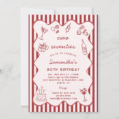 Ciao 70s Italian Pasta Dinner Party 80th Birthday Einladung (Vorderseite)